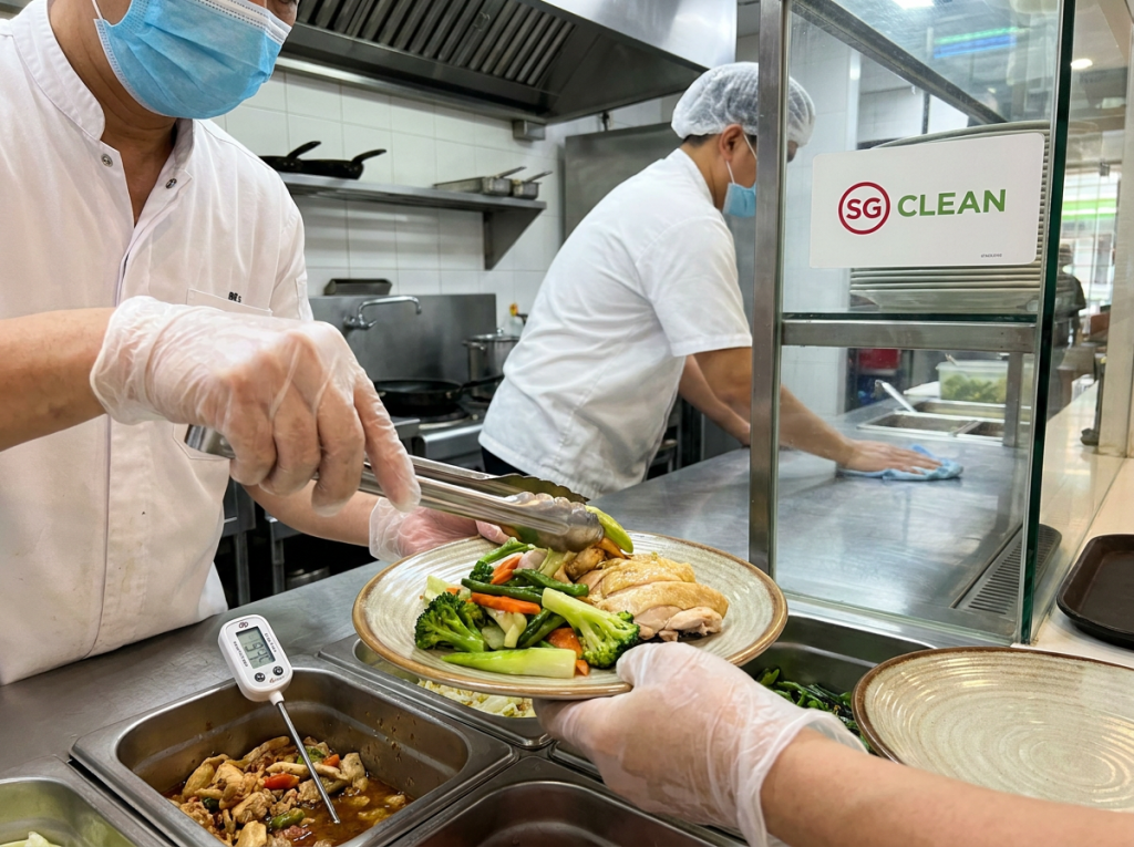 food safety course level 1 using tongs